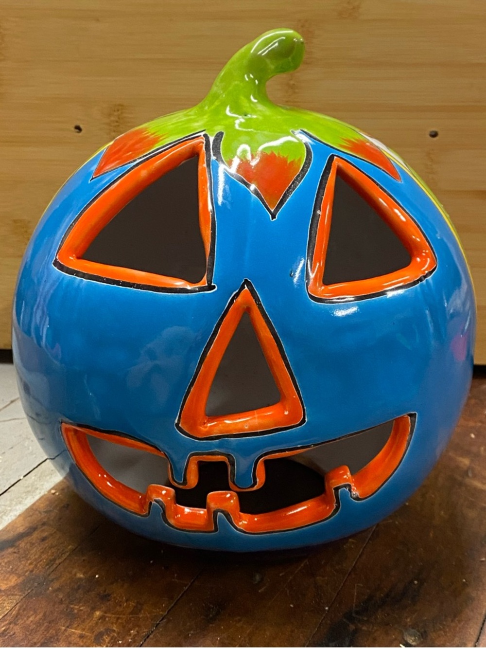 Venegas Hand Made Talavera Jack O’Lantern Pumpkin | Floral Ceramic Pottery - Picture 1 of 13